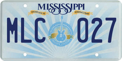 MS license plate MLC027