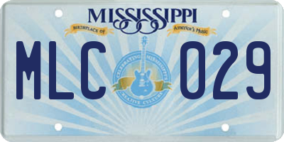 MS license plate MLC029