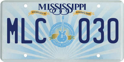 MS license plate MLC030