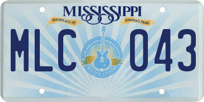 MS license plate MLC043