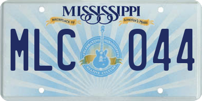 MS license plate MLC044