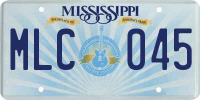 MS license plate MLC045