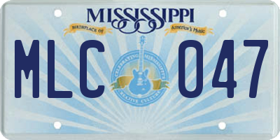 MS license plate MLC047