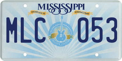 MS license plate MLC053