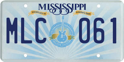 MS license plate MLC061