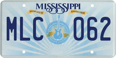 MS license plate MLC062