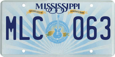 MS license plate MLC063