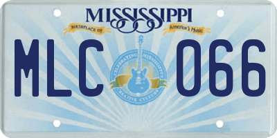 MS license plate MLC066
