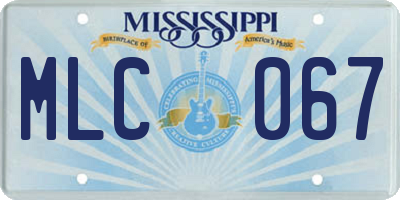 MS license plate MLC067