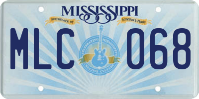 MS license plate MLC068