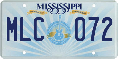 MS license plate MLC072