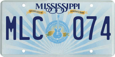 MS license plate MLC074