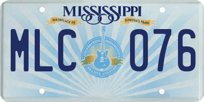 MS license plate MLC076