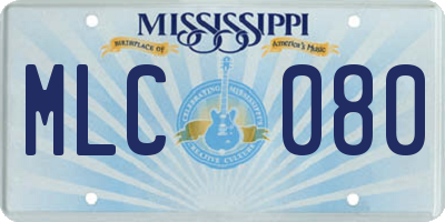 MS license plate MLC080
