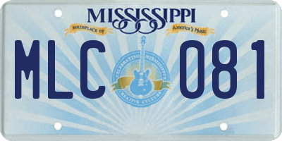 MS license plate MLC081