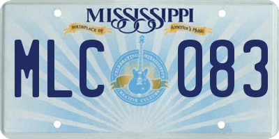 MS license plate MLC083
