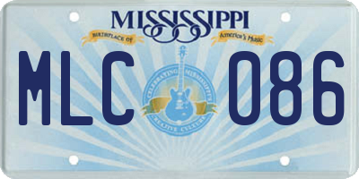 MS license plate MLC086