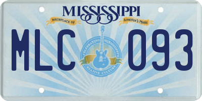 MS license plate MLC093