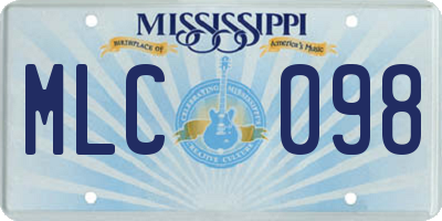 MS license plate MLC098