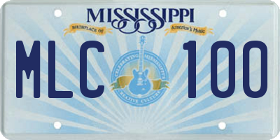MS license plate MLC100
