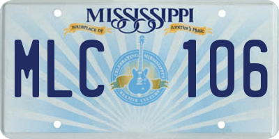 MS license plate MLC106
