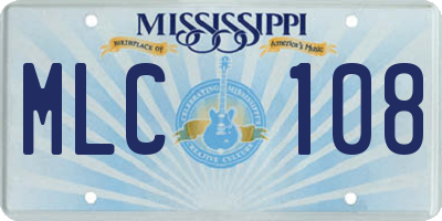 MS license plate MLC108