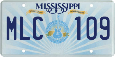 MS license plate MLC109