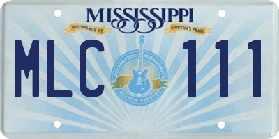 MS license plate MLC111