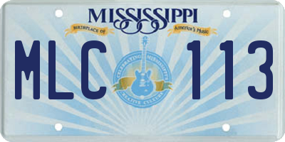 MS license plate MLC113