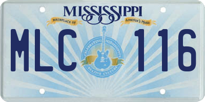 MS license plate MLC116