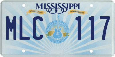MS license plate MLC117