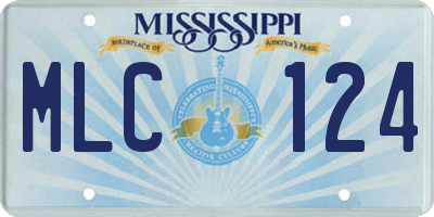 MS license plate MLC124