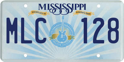 MS license plate MLC128