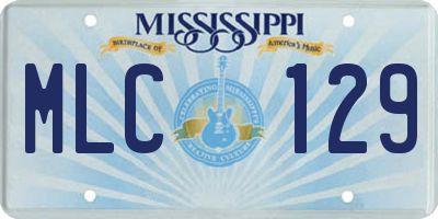 MS license plate MLC129