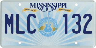 MS license plate MLC132