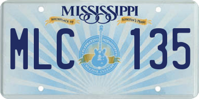MS license plate MLC135