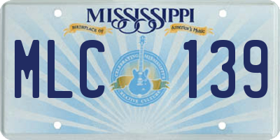 MS license plate MLC139