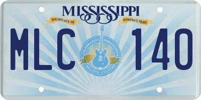 MS license plate MLC140