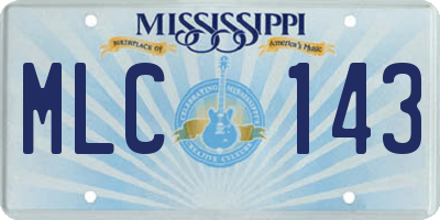 MS license plate MLC143