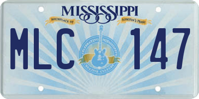 MS license plate MLC147