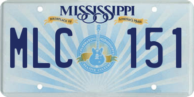 MS license plate MLC151