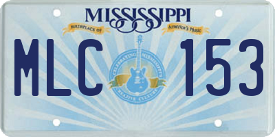 MS license plate MLC153
