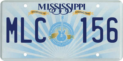 MS license plate MLC156
