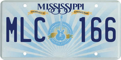 MS license plate MLC166