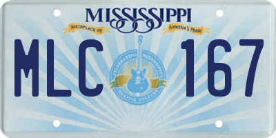 MS license plate MLC167