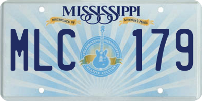 MS license plate MLC179