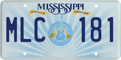 MS license plate MLC181