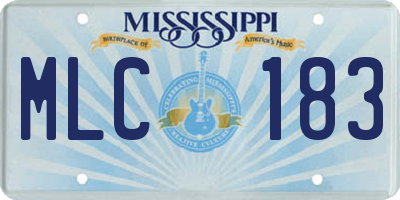 MS license plate MLC183