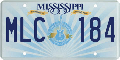 MS license plate MLC184