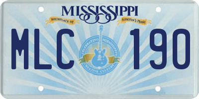 MS license plate MLC190
